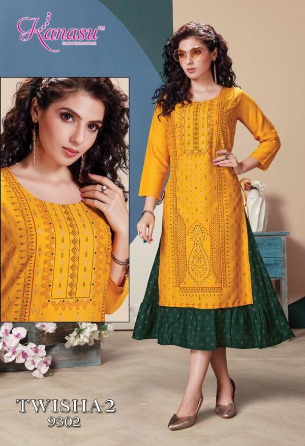 Kanasu Twisha vol 2 Rayon Designer Exclusive Kurti Collection